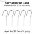 10Pcs/Pack Stainless Steel 2Mm Dental Lip Hook Root Canal Measuring Accessories Lip Mouth Hook Apex Locator Tool for Dentists