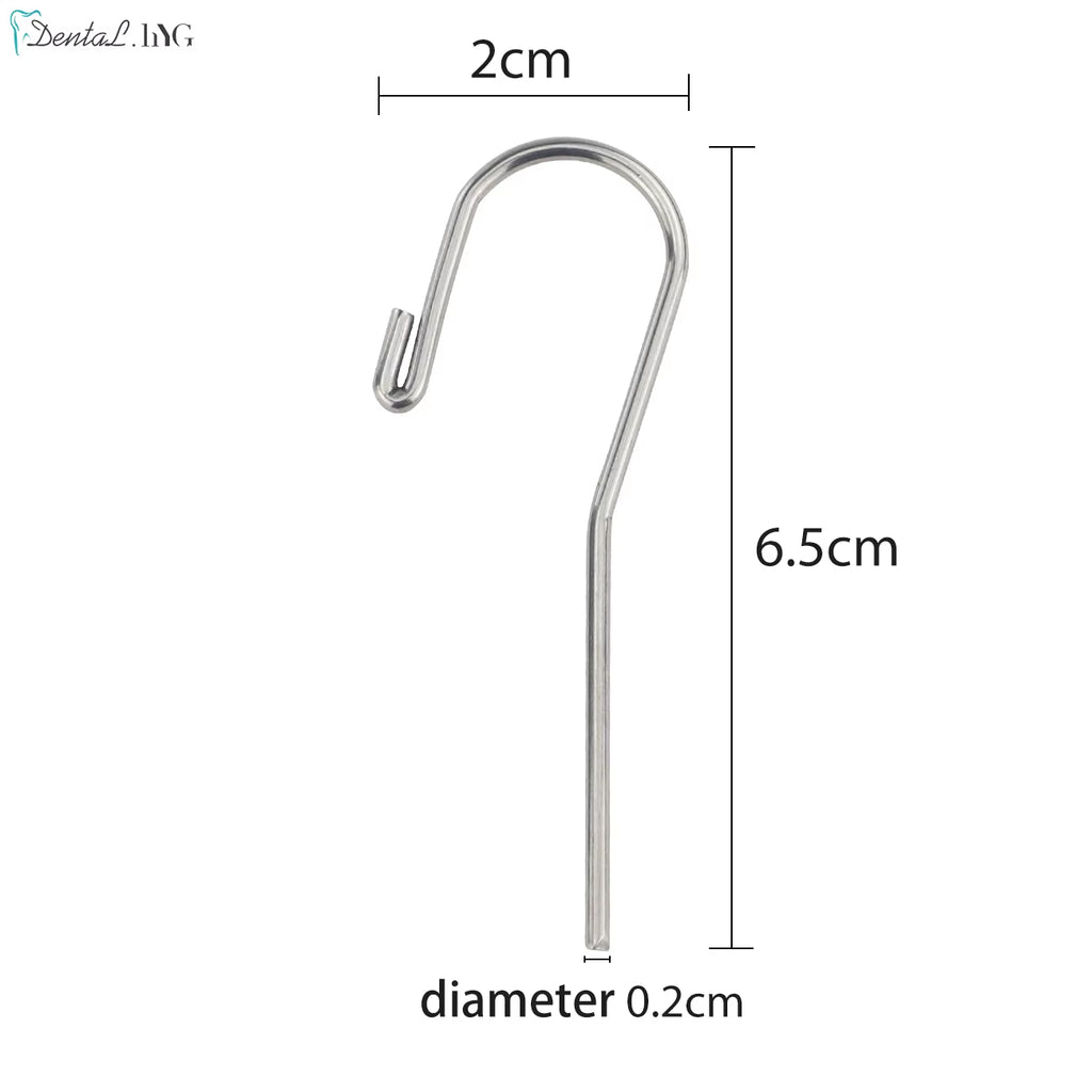 10Pcs/Pack Stainless Steel 2Mm Dental Lip Hook Root Canal Measuring Accessories Lip Mouth Hook Apex Locator Tool for Dentists
